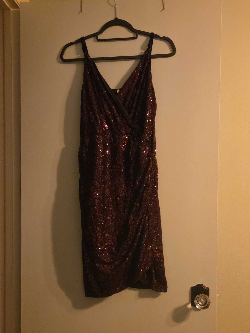Grace Karin Deep Wine Sequin Midi Dress